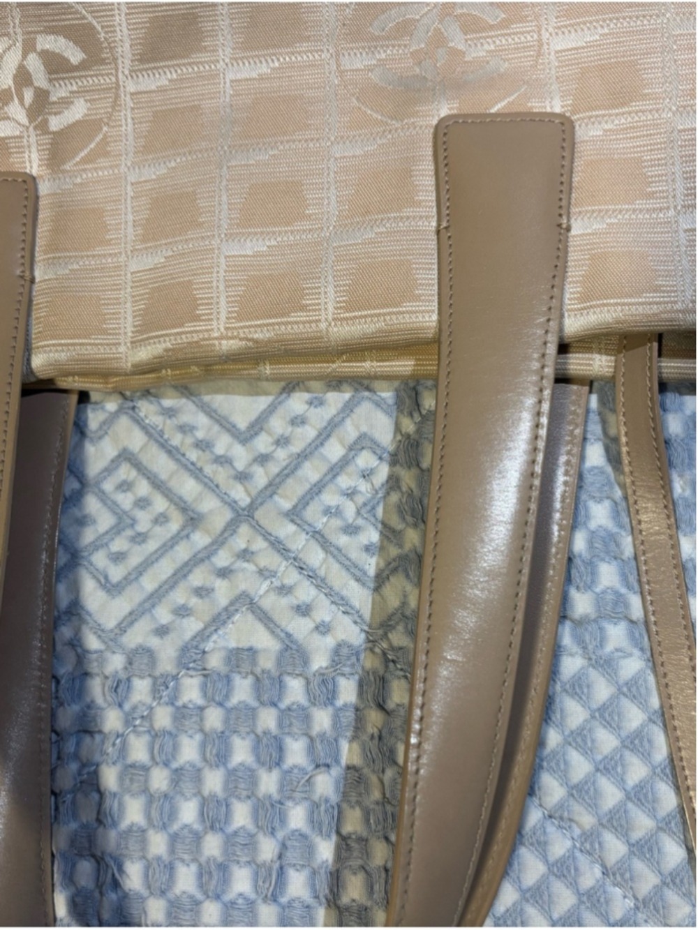 CHANEL Vintage Beige/Taupe Monogrammed Tote Bag - Picture 9 of 11